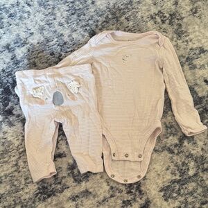 Koala Pink Striped Kids One Piece Set